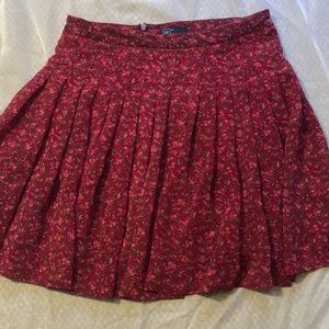 Gap Magenta Floral Pleated Chiffon Circle Skirt